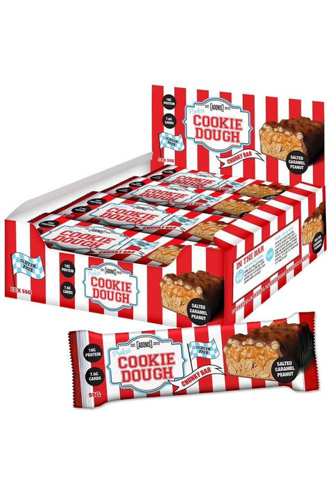 BOX- ADONIS Protein Cookie Dough Chunky Bar Salted Caramel Peanut 12x55G