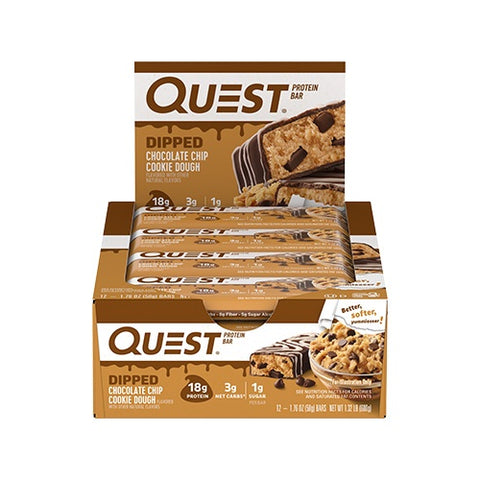 BOX -Quest Protein Bar Dipped Chocolate Chip Cookie Doug 12x60G