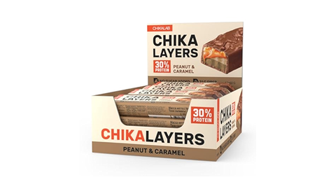 BOX - CHIKALAB Glazed Protein Bar Layers Peanut & Caramel 20x60 G