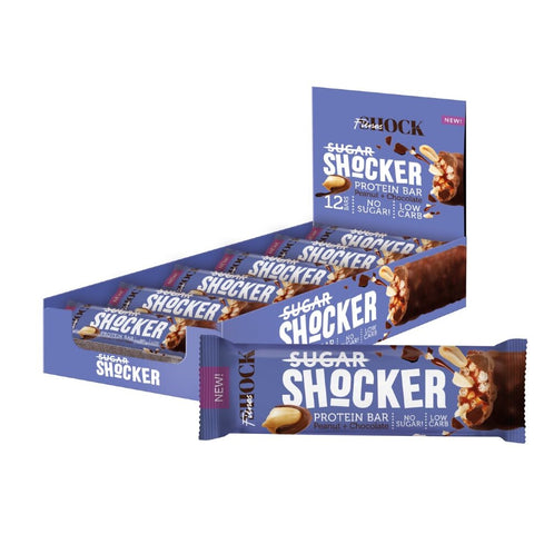 BOX - Glazed FitnesShock Bar "Peanut-chocolate" 12x35G