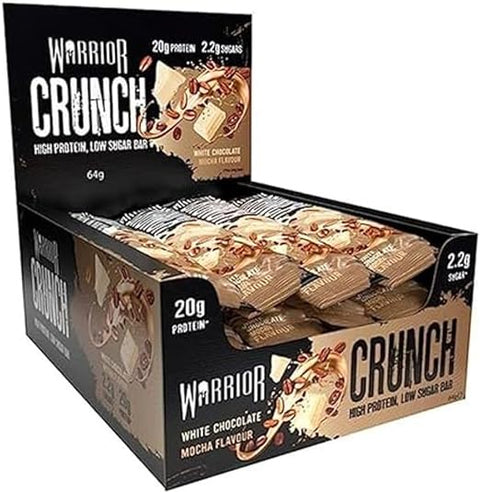 BOX - Warrior Crunch Bar  WHITE CHOCOLATE MOCHA 12X64 G