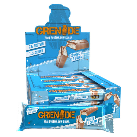 BOX -Grenade High Protein Cookies & Cream 12X60G