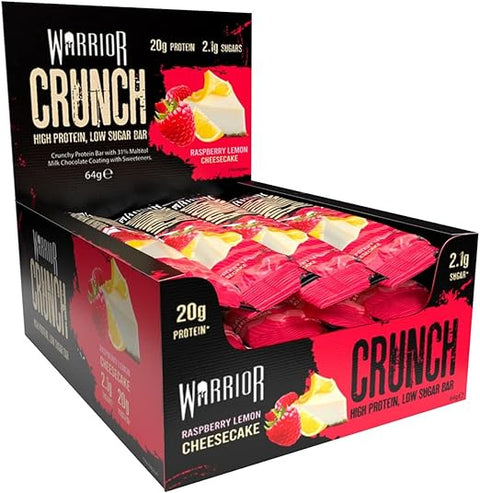 BOX - Warrior Crunch Bar Raspberry Lemon Cheesecake 12X64 g