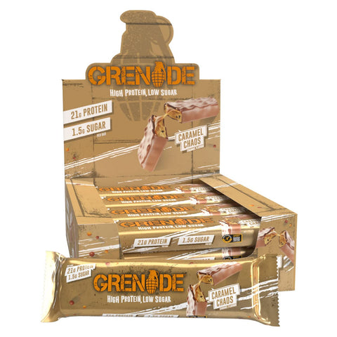 BOX -Grenade High Protein Caramel Chaos 12X60 G