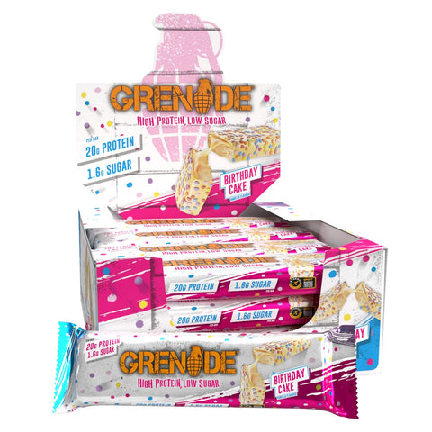 BOX -Grenade High Protein Birthday Cake 12x60 G