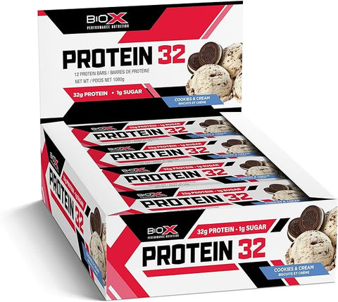 BOX- BIOX PROTEIN 32 BAR COOKIES & CREAM 12 X 90 G