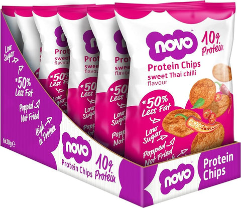 BOX- NOVO PROTEIN CHIPS Sweet Thai Chilli 6 x 45 G