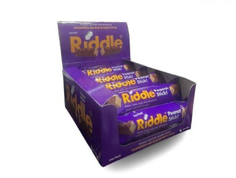 BOX - RIDDLE WAFER BARS  PEANUTBUTTER  STICKS 15x45 g