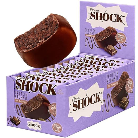 BOX -Fitness Shock Protein Brownie Hot Chocolate 10 X 50 G