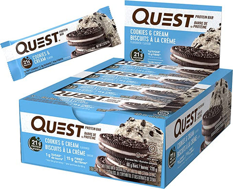 BOX -Quest Protein Bar Cookies & Cream 12x60 G