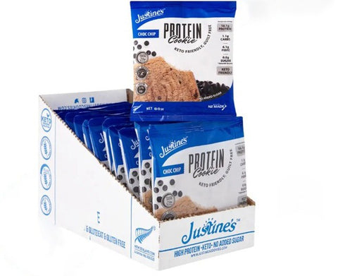 BOX -Justines Protein Cookie  Choc Chip12x60 G