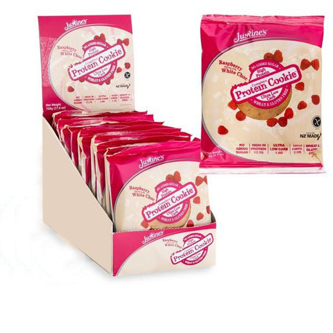 B0X -Justines Protein Cookie 12*60 G / Raspberry White Choc