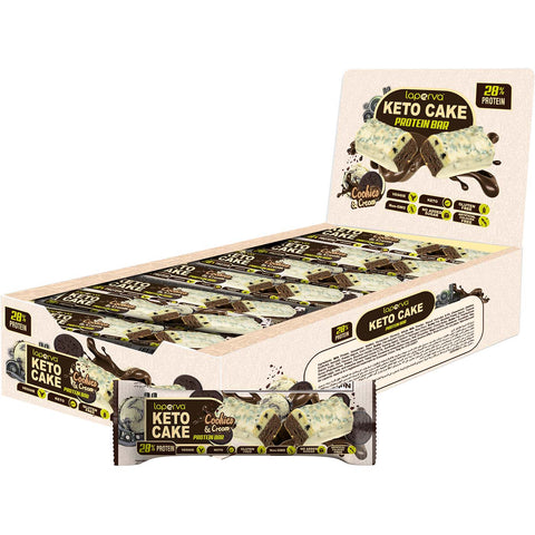 BOX -LAPERVA KETO CAKE PROTEIN BAR Cookies & Cream18X60G