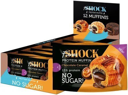 BOX- FitnesShock Maffin with filling  Double chocolate 10 X 50 G