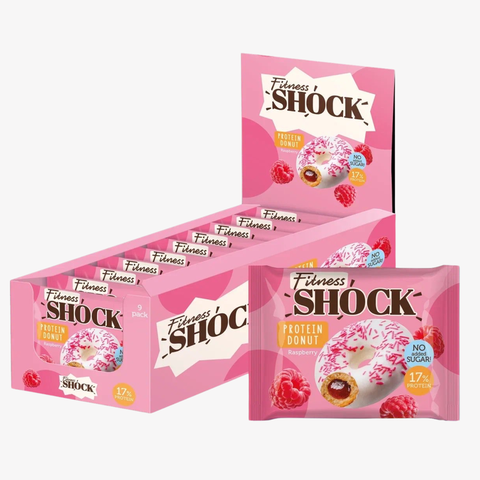 BOX - Fitnes Shock Protein Donut Raspberry 9 X 70 G