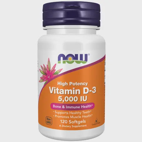 NOW Vitamin D-3 5,000 IU, 120 Softgels