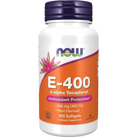 NOW Vitamin E-400 D-Alpha Tocopheryl 100 Softgels